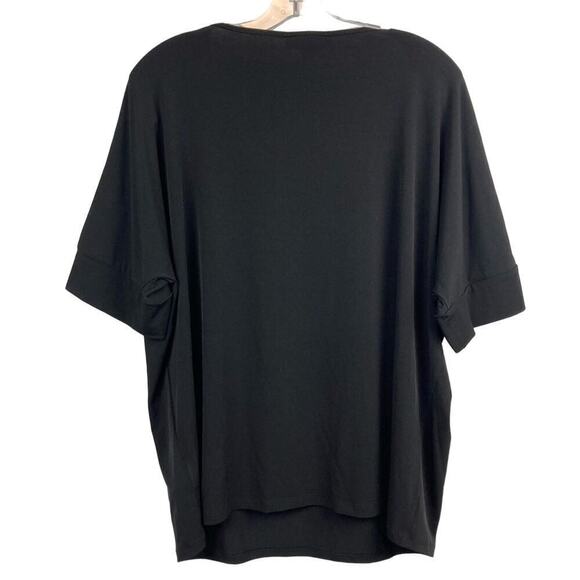 NWT * MICHAEL KORS Plus Size Short Sleeve Top.  0X in Black - Picture 3 of 10